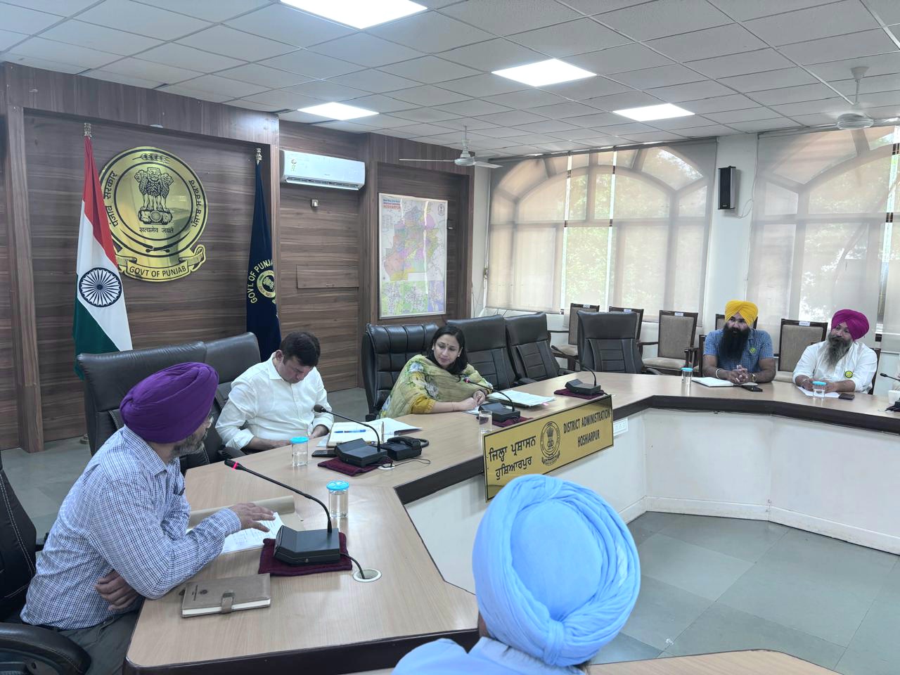 District administration meeting with farmer unions regarding stubble management
